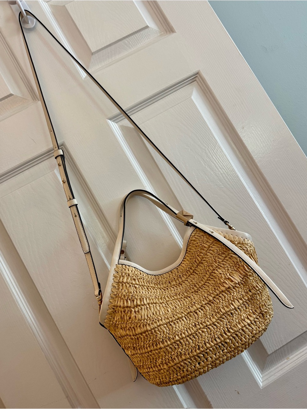 Kate Spade Deco Straw Small Tulip Tote Bag Natural Cream - Picture 9 of 16